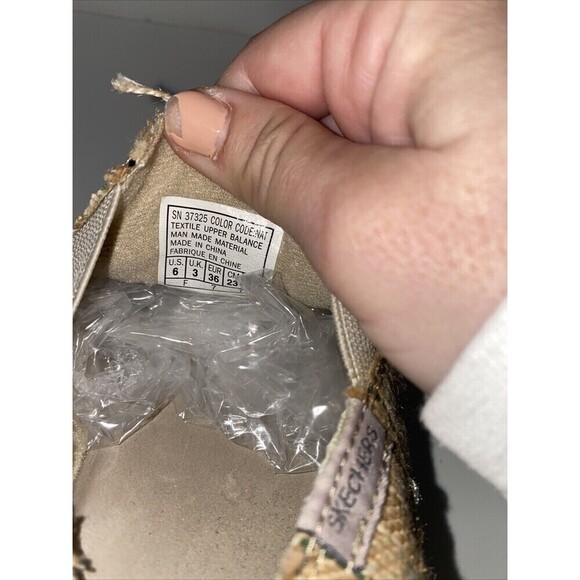 Skechers Raffia Stripe Slip On Shoes Summer Natural Size 6 - Picture 7 of 8